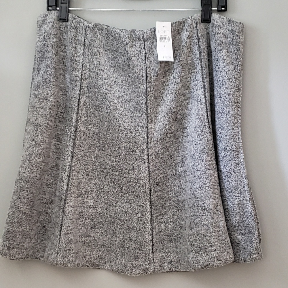 LOFT Grey Chunky Fleece Skirt Size Large